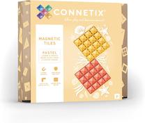 Magnetinis konstruktorius Connetix Pastel Lemon & Peach Base Plate LP002, 2 vnt., geltona sp./oranžinė sp.