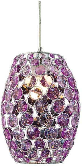 Светильник навесной Candellux Corn 31-92536, E27, 1 x 60 Вт, фиолетовый цв. / хромовый цв., 20 x 26 cm