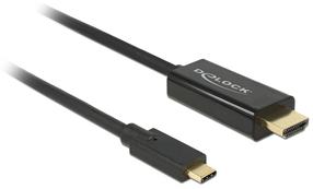 Кабель Delock 85292 USB Type-C male, HDMI-A 19 pin male, 3 м, черный цв.