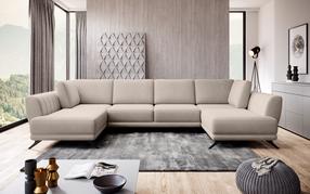 Kampinė sofa Larco Sola 18, šviesiai ruda sp., 191 x 362 cm x 90 cm