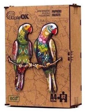 Деревянный пазл PuzzleOK Parrots, 21 см x 30 см, 82 шт.