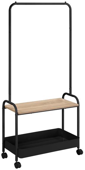 Drēbju pakaramais ar plauktu Home4you Fraser, 165 cm, ozola krās./melns krās.