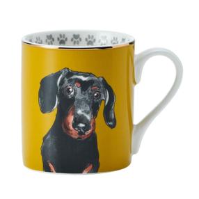 Krūzīte Mikasa Daschund, melna krās./dzeltena krās., 0.28 l