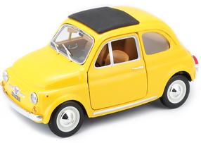 Rotaļlieta automašīna Bburago Car Fiat 500F 1:24 18-22098, dzeltena krās.