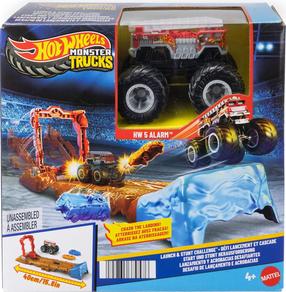 Automobilių trasa Mattel Hot Wheels Monster Trucks Launch & Stunt Challenge JML04, įvairių spalvų