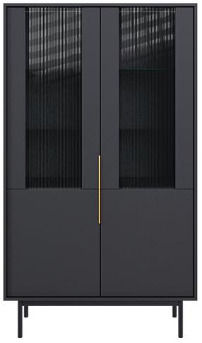 Vitrina Viva VI05, juoda sp., 39 cm x 104 cm x 179.5 cm