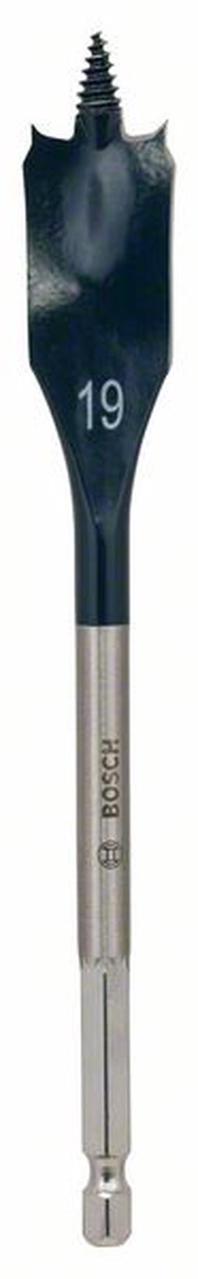 Grąžtas Bosch Flat Drill Bit, medienai/gipskartoniui, plunksninis, šešiakampis, 19 mm x 15.2 cm