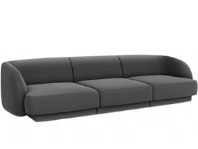 Sofa Micadoni Home Miley Velvet, tamsiai pilka sp., 259 x 85 cm x 74 cm