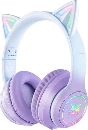 Belaidės žaidimų ausinės vaikams Onikuma B90 B90-BL-PU, violetinė sp.