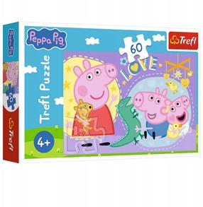 Dėlionė Trefl Peppa Pig Happy Piggy 17414, 22 cm x 33 cm, 60 vnt., įvairių spalvų