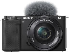 Digitālā fotokamera Sony ZV-E10, melna krās.