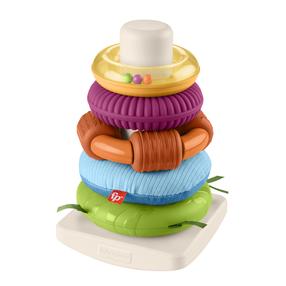 Tornis ar gredzeniem Mattel Fisher Price Sensory Rock A Stack, 26 cm, daudzkrāsains
