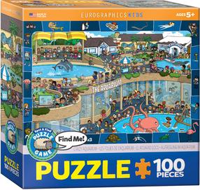 Пазл Eurographics Spot & Find Crazy Aquarium 6100-0543, 48.2 см x 33.9 см, 100 шт., многоцветный