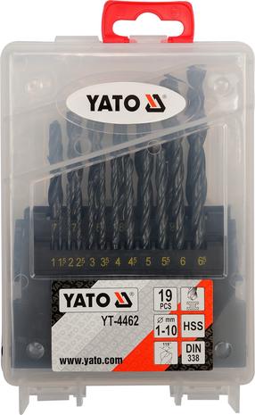 Metalo grąžtų rinkinys Yato YT-4462, metalas, hss, cilindrinis, 1.5 - 9.5 mm x 13.3 cm
