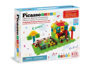 Magnetkonstruktor Picasso Tiles Hedgehog Blocks Farm PTB100, 100 tk, mitmevärviline