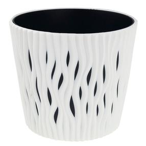 Puķu pods DSR260-S449, plastmasa, Ø 26.2 cm, balta krās.