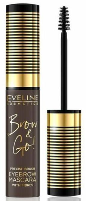 Uzacu tuša Eveline Brow & Go!, 6 ml, tumši brūna krās. 02 dark