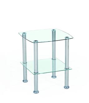 Žurnalinis staliukas, nerūdijančiojo plieno/skaidri, 45 cm x 45 cm x 51 cm