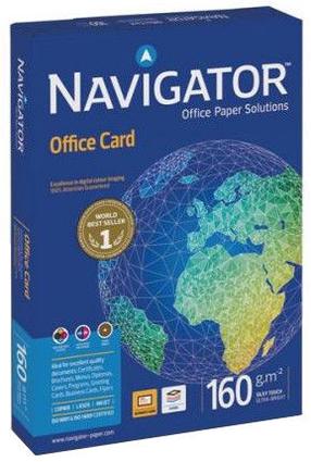 Офисная бумага Navigator Office Card, A4, 160 g/m², белый цв., 29.7 см x 21 см, 250 стр. шт.