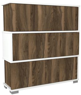 Batų spintelė Kalune Design Napolyon, balta sp./riešuto sp., 90 cm x 30 cm x 93 cm