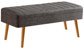 Prieškambario suoliukas Kalune Design Vina 1053-2, antracito sp./ruda sp., 40 cm x 110 cm x 50 cm