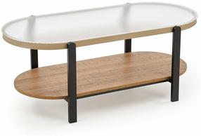 Kavos staliukas Kamala, skaidrus/juodas/rusva, 54 cm x 110 cm x 43 cm