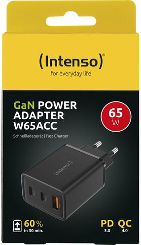 Telefono įkroviklis Intenso 7806510, USB Type A/2 x USB Type C, juoda sp., 65 W