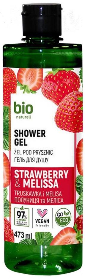 Kūno prausimosi želė Bio Naturell Strawberry & Melissa, 473 ml