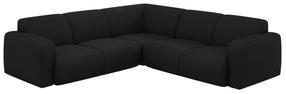 Kampinė sofa Micadoni Molino Chenille Rebel, juoda sp., 252 x 252 cm x 75 cm
