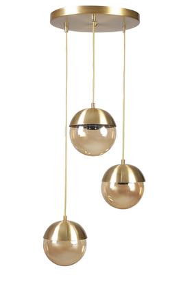 Šviestuvas kabinamas Opviq Chandelier Kure 8709-3, E27, aukso sp. / aukso sp.