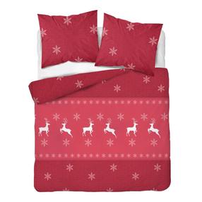 Kalėdinis patalynės užvalkalų komplektas PCF-15, baltas/raudonas, 160 x 200 cm