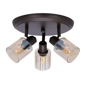 Светильник потолочный Candellux Lighting Agra Brown, E14, 3 x 40 Вт, прозрачный цв./янтарный цв. / черный цв.