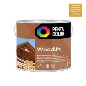 Пропитка древесины Pentacolor Woodlife, желтоватый цв./калужница цв., 2.7 l