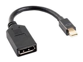 Adapteris Lanberg mini Displayport (M) -> DisplayPort (F) AD-0003-BK Displayport, Mini Display Port female, 0.1 m, juoda sp.