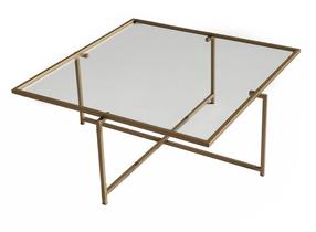 Kavos staliukas Kalune Design Sun S411, aukso sp., 85 cm x 85 cm x 35 cm