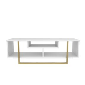 TV galds Kalune Design Asal 120, zelta krās./balta krās., 35.2 cm x 120 cm x 40.2 cm