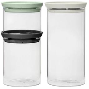 Lielapjoma produktu konteiners Brabantia 100550, 0.3 - 1.1 l, 10.4 cm x 21 cm, caurspīdīga krās., 3 gab.