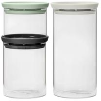 Birių produktų indas Brabantia 100550, 0.3 - 1.1 l, 10.4 cm x 21 cm, skaidri sp., 3 vnt.