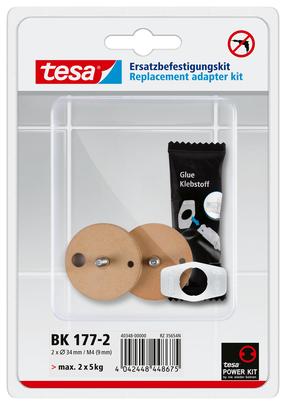 Stiprinājuma detaļas Tesa 40348, 34 mm x 34 mm x 9 mm, brūna krās.