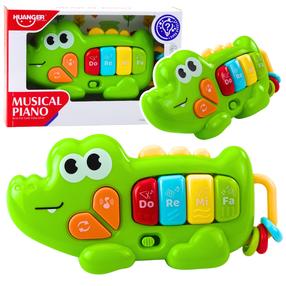 Mänguklaver, krokodill Huanger Musical, 9.5 cm, roheline v.