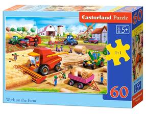 Puzle Castorland 60 el. Work On The Farm 066278, 23 cm x 32 cm, 60 gab., daudzkrāsaina