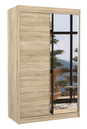 Spinta ADRK Revena 120, ruda sp., 58 cm x 120 cm x 200 cm, su veidrodžiu