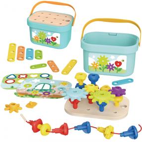 Конструктор с движущимися элементами Woopie Montessori Rainbow Stacking, многоцветный, 49 шт.