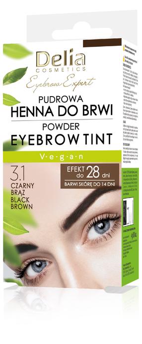 Uzacu tinte Delia Cosmetics Eyebrow Expert Henna, 4 g, black brown krās. 3.1
