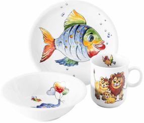 Nõude komplekt Zwilling Wildlife, 3 aastat, portselan, valge v./mitmevärviline