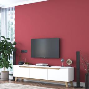 Kahjustatud pakendiga toode. TV-laud Kalune Design D1 2472, valge v./pähklipuu v., 35 cm x 180 cm x 48.6 cm