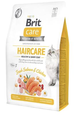 Kuiv kassitoit Brit Care Haircare Healthy&Shiny Coat, 0.4 kg