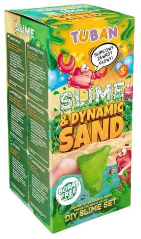 Набор для приготовления слайма Tuban Slime and Dynamic Sand, зеленый цв.