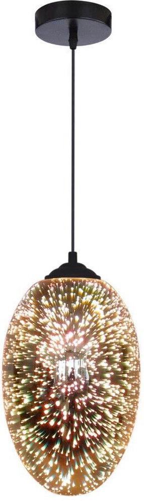 Valgusti rippuv Candellux Galactic 31-56122, E27, 1 x 60 W, must v./mitmevärviline / must v., 20 x 33 cm