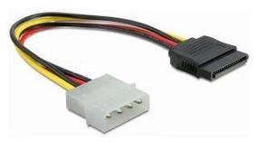 Vads Gembird 4 pin Molex male, SATA 15 pin female, 0.12 m